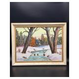 1966 Idaho Snow Scene Oil by J. Burchfield