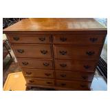 Vintage 1956 10-Drawer Wooden Dresser