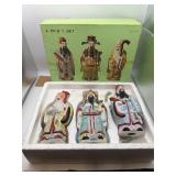 Vintage 3 Pc Chinese Porcelain Immortal Figurines