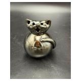 Vintage Silver Tone Cat Figurine Decor
