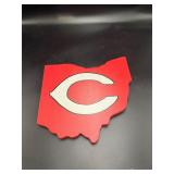 Cincinnati Reds Ohio State Shaped Wooden Sign -12'