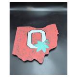 Ohio State Buckeyes OSU Ohio Shaped Wood Sign