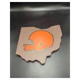 Cleveland Browns Helmet Ohio Wood Wall Plaque