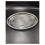 Vintage Silverplate Oval Gallery Serving Tray