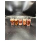 5 Henry Miller Corkware Glass Tumblers Vintage