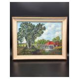 J. Burchfield Mill Landscape Oil Painting