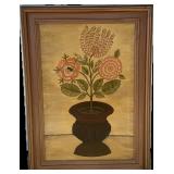 Folk Art Floral Still Life Painting on Canvas
