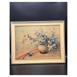 Countess Zichy Floral Print in Vintage Frame