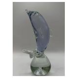 Blue Art Glass Dolphin Figurine