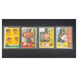 1960 Topps Baseball 4 card lot