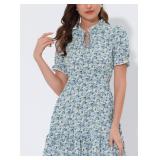 WOMENS DRESSES FASHION ROUND NECK LOOSE SHORT...