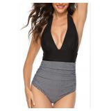 QEARAL WOMEN'S LADIES VINTAGE ONE PIECE SWIMSUIT