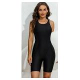 WOMENS BOYLEG UNITARD SWIMSUITS RACERBACK...
