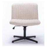 DESK CHAIR NO WHEELS, FABRIC PADDED ARMLESS...