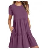 SUMMER DRESSES FOR WOMEN FLOWY CASUAL MINI DRESSES