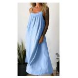 MAXI DRESSES FOR WOMEN LOOSE SLEEVELESS COTTON...