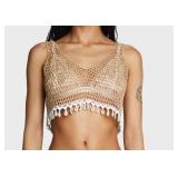UNSTOPPABLE BEAUTY CROCHET TOP - TAN