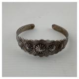 Vintage Fred Harvey Style Silver Cuff Bracelet