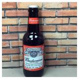 Large Glass Budweiser Beer Bottle with Plastic Lid
