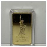 1 Troy Oz. .999 Gold-Clad Commemorative Bar