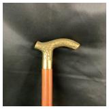 Vintage Brass Handled Cane with Hidden Sword