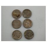 Six Buffalo Nickels