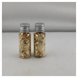 Two Small Bottles of Gold Flake Approx. 5 Grams