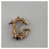 Vintage Signed Sarah Coventry Gold-tone Brooch