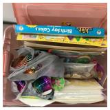 Tote of Classroom Decorations, Etc.
