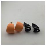 2 Pair Signed Napier Enamel & Gold-tone Earrings