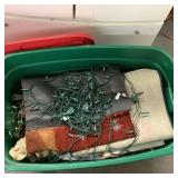 Tote of Christmas Decorations