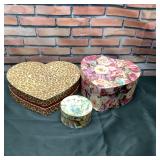 Three Decorator Boxes with Lids