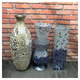 Three Large Mosaic Tile Vases*