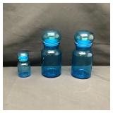Three Vintage Lidded Cannisters Made in Belgium