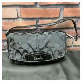 Vintage Black Clutch with Strap, Marked Coach