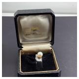 Vintage Mikimoto Pearl and Sterling Tie Tack