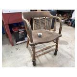 Antique Bankers Wood Chair, Arm Needs Repaired,...