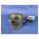 Vintage Metal Cup w/Handle & Spout, 4.5 x 3.5'T