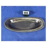 Vintage Silver Oval Dish, 12.75' x 6'