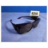 Sunglasses w/Dark Wraparound Frames, Solar Shield