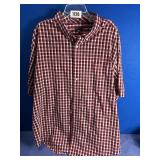 Men's 3XL Red, Blue, White Checked Button Short...