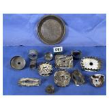 13 Vintage Metal Cookie Cutters, Round, Fluted,...