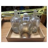 3 Vintage Gallon Clear Glass Jugs, 1 w/Lid