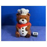 Bear Cookie Jar Red Kerchief & White Hat. 13'