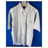 Men's Blue Van Heusen Short Sleeve Button Up...