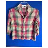White Stag, Red/Green Plaid, Med, 3/4 Length...