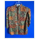 Sweetheart Orange/Green Print, Size Med. w/Zipper