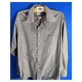 Size 16.5 Mens, Van Heusen Grey Plaid Shirt