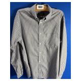 Medium Mens, Eddie Bauer, Lt. Blue & Grey Strip...