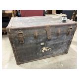 Vintage Travel Trunk, Metal Latch & Hardware,...